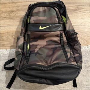Nike Green and Brown Camouflage Backpack